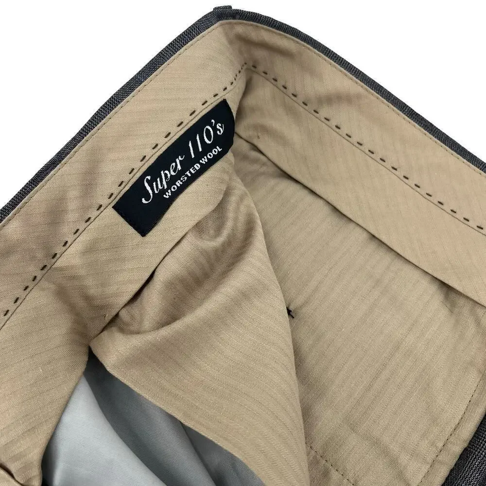Vintage‎ 90’s Bill Blass Dress Pants Plaid Straight Leg Gray Blue 38” Waist